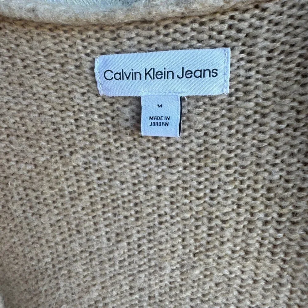 Calvin Klein Long Sleeve Hooded Open Cardigan Sweater Women's Size M.